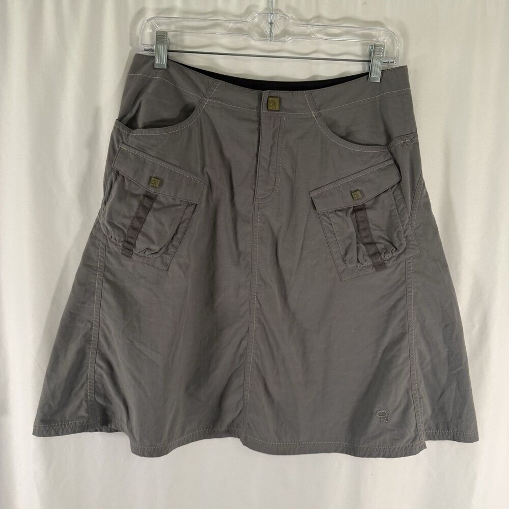 Mountain Hardwear Skirt Women's 6 Gray Pockets A-Line Button Zip